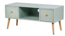 Nordlys Scandinavian Solid Wood TV Stand with 2 Drawers in Green