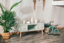 Nordlys Scandinavian Solid Wood TV Stand with 2 Drawers in Green - thumbnail 2