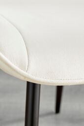 FurnitureboxUK Set of 2 Pesaro Luxury Velvet Dining Chairs With Diamond Stitched Back & Black Metal Legs in Cream - thumbnail 6