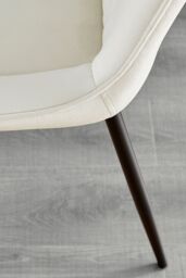 FurnitureboxUK Set of 2 Pesaro Luxury Velvet Dining Chairs With Diamond Stitched Back & Black Metal Legs in Cream - thumbnail 5