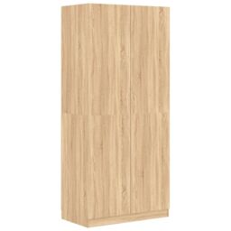 Berkfield Home Wardrobe Sonoma Oak 90x52x200 cm Engineered Wood in Brown - Size: 90 x 52 x 200 cm - thumbnail 2