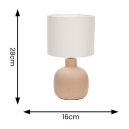 ValueLights Chelsea Natural Linen Shade Hand Finished Sandblast Ceramic Table Lamp in Cream - thumbnail 4