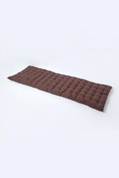 Homescapes Garden Bench Cushion Luxury 3 Seater Cotton Indoor Outdoor Pad, 143 x 48cm in Chocolate - Size: 143 x 48 cm