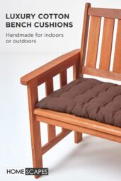 Homescapes Garden Bench Cushion Luxury 3 Seater Cotton Indoor Outdoor Pad, 143 x 48cm in Chocolate - Size: 143 x 48 cm - thumbnail 2