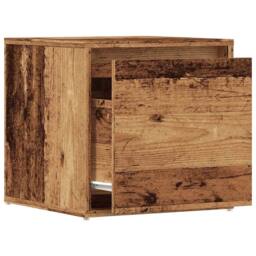 Berkfield Home Stylish Box Drawer Old Wood 40.5x40x40 cm Engineered Wood in Brown - thumbnail 7