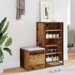 Berkfield Home Stylish Box Drawer Old Wood 40.5x40x40 cm Engineered Wood in Brown - thumbnail 1