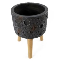 Leaf Large Planters Plant Pots Large Lunar Black Planter 35cm x 24cm Botanik in Grey - Size: 35 cm x 24 cm - thumbnail 7