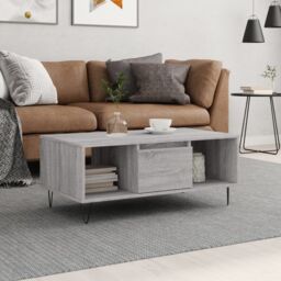 Berkfield Home Coffee Table Grey Sonoma 90x50x36.5 cm Engineered Wood - thumbnail 1