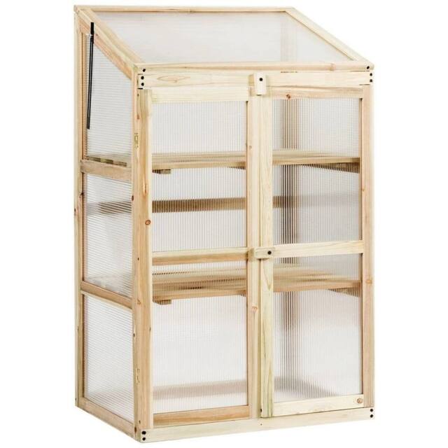 EONLION Mini Wooden Cold Frame Raised Flower Planter in Brown - Size: 100g - image 1