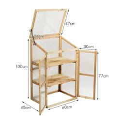 EONLION Mini Wooden Cold Frame Raised Flower Planter in Brown - Size: 100g - thumbnail 2