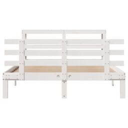 Berkfield Home Bed Frame with Headboard without Mattress White 120x190 cm Small Double - thumbnail 4