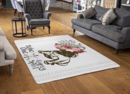 Benjamin Tate Design Portrait Of French Bulldog Puppy Rug in Natural - Size: Large - thumbnail 2