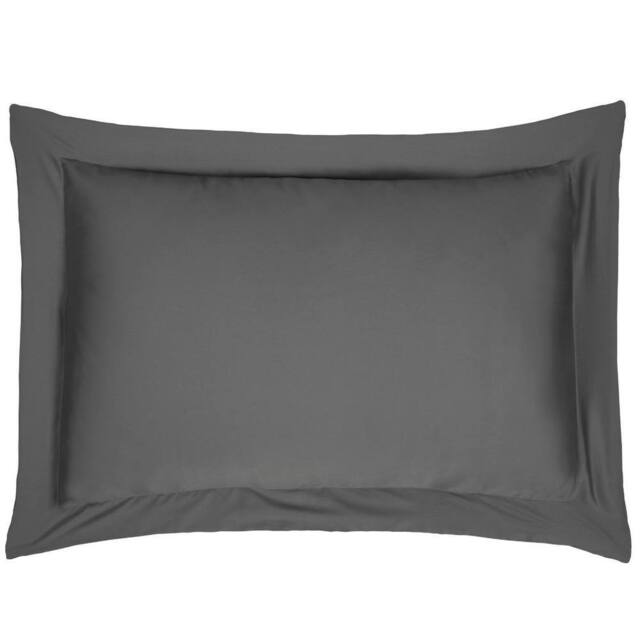 Smart Living 100% Cotton Sateen 300 Thread Count Anti-Allergy Oxford Pillowcases in Charcoal - Size: Standard Pillow Case - image 1