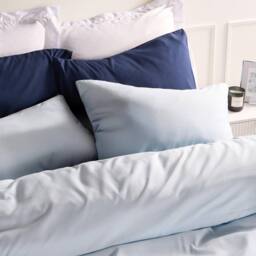 OHS 2 Pack Soft Microfibre Wrinkle Resistant Housewife Pillowcases in Light Blue - Size: Standard Pillow Case - thumbnail 3