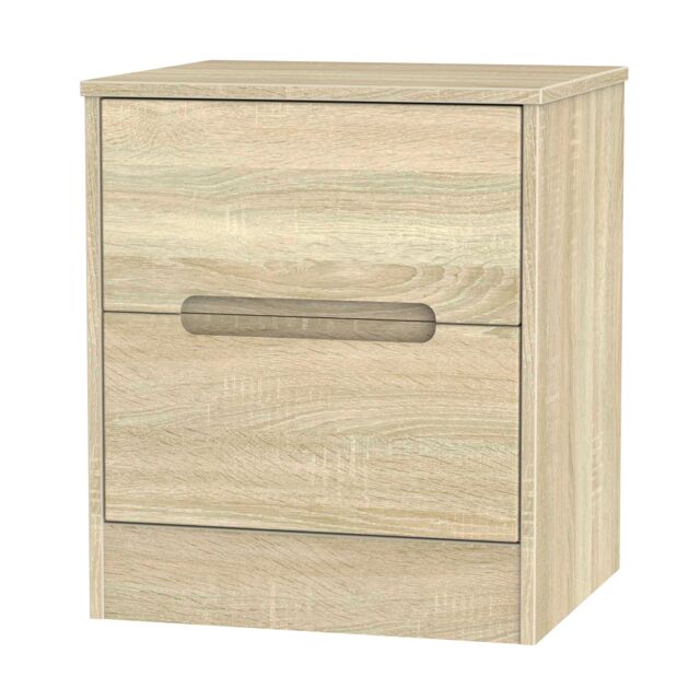 Ready Assembled 2 U Bristol 2 Drawer Bedside Cabinet (Ready Assembled) in Light Oak