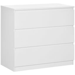 HOMCOM Chest of Drawers, 3 Drawer Storage Cabinet Unit for Bedroom in White - thumbnail 2