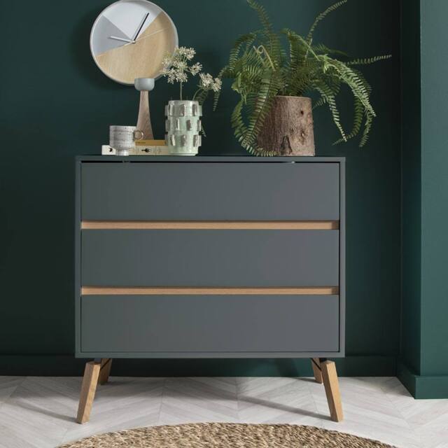 Nöa and Nani Otto Chest of Drawers Wide 3 Drawer in Grey - image 1