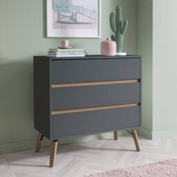 Nöa and Nani Otto Chest of Drawers Wide 3 Drawer in Grey - thumbnail 2