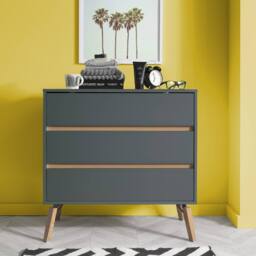 Nöa and Nani Otto Chest of Drawers Wide 3 Drawer in Grey - thumbnail 3