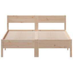 Berkfield Home Beautiful Bed Frame without Mattress 120x190 cm Small Double Soli in Light Tan - thumbnail 4