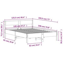 Berkfield Home Beautiful Bed Frame without Mattress 120x190 cm Small Double Soli in Light Tan - thumbnail 9
