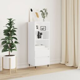 Berkfield Home Highboard White 40x36x110 cm Engineered Wood - Size: 40 x 36 x 110 cm - thumbnail 1