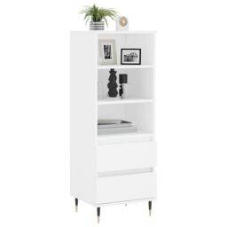 Berkfield Home Highboard White 40x36x110 cm Engineered Wood - Size: 40 x 36 x 110 cm - thumbnail 3