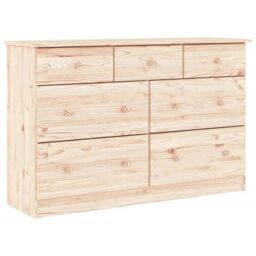 Berkfield Home Chest of Drawers ALTA 112x35x73 cm Solid Wood Pine in Brown - Size: 112 x 35 x 73 cm - thumbnail 2