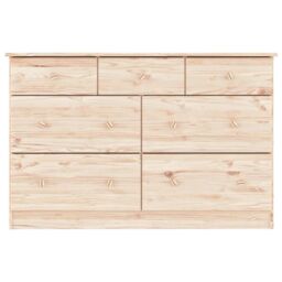 Berkfield Home Chest of Drawers ALTA 112x35x73 cm Solid Wood Pine in Brown - Size: 112 x 35 x 73 cm - thumbnail 4
