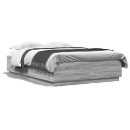 Berkfield Home Bed Frame with LED without Mattress Grey Sonoma 120x200 cm - Size: Small Double - thumbnail 5