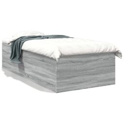 Berkfield Home Bed Frame without Mattress Grey Sonoma 90x190 cm Single - thumbnail 2