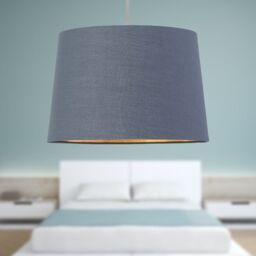 First Choice Lighting Zoey - Dark Grey with Gold Inner 28cm Easy Fit Pendant or Lamp Shade - thumbnail 5