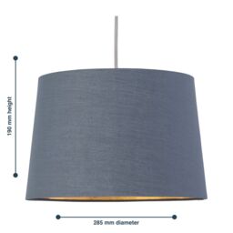 First Choice Lighting Zoey - Dark Grey with Gold Inner 28cm Easy Fit Pendant or Lamp Shade - thumbnail 6