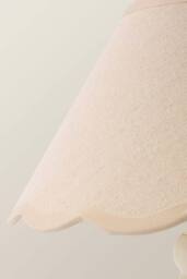 ValueLights Florie Natural Linen Small Tapered Lamp Shade with Scallop Pastel Trim in Cream - thumbnail 4