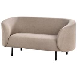 Wyld and Coco Taupe Polyester Sofa Set - 3-Seater Loveseat Armchair Black Legs in Beige - thumbnail 8