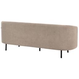 Wyld and Coco Taupe Polyester Sofa Set - 3-Seater Loveseat Armchair Black Legs in Beige - thumbnail 6