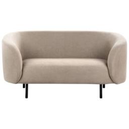 Wyld and Coco Taupe Polyester Sofa Set - 3-Seater Loveseat Armchair Black Legs in Beige - thumbnail 7