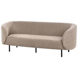 Wyld and Coco Taupe Polyester Sofa Set - 3-Seater Loveseat Armchair Black Legs in Beige - thumbnail 5