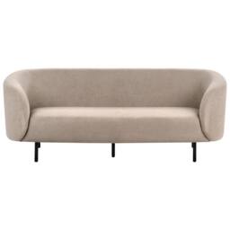 Wyld and Coco Taupe Polyester Sofa Set - 3-Seater Loveseat Armchair Black Legs in Beige - thumbnail 3