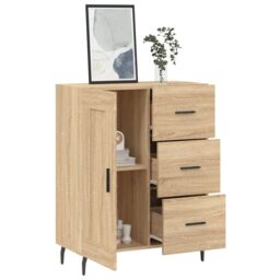 Berkfield Home Sideboard Sonoma Oak 69.5x34x90 cm Engineered Wood in Brown - thumbnail 4