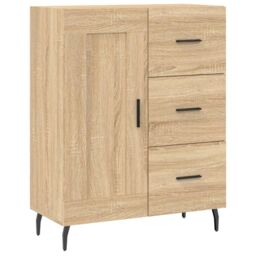 Berkfield Home Sideboard Sonoma Oak 69.5x34x90 cm Engineered Wood in Brown - thumbnail 2