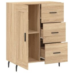 Berkfield Home Sideboard Sonoma Oak 69.5x34x90 cm Engineered Wood in Brown - thumbnail 6