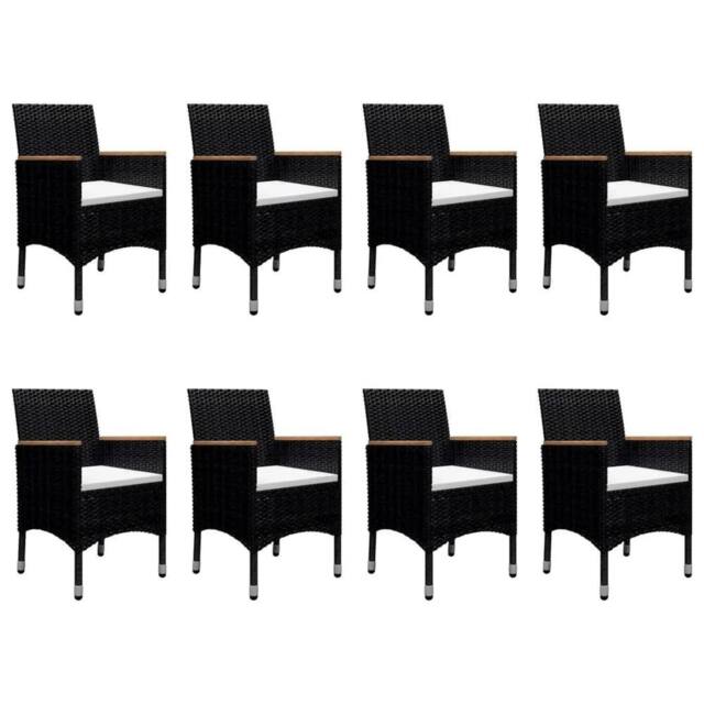 Berkfield Home Elegant 9 Piece Garden Dining Set Poly Rattan & Tempered Glass Black - image 1
