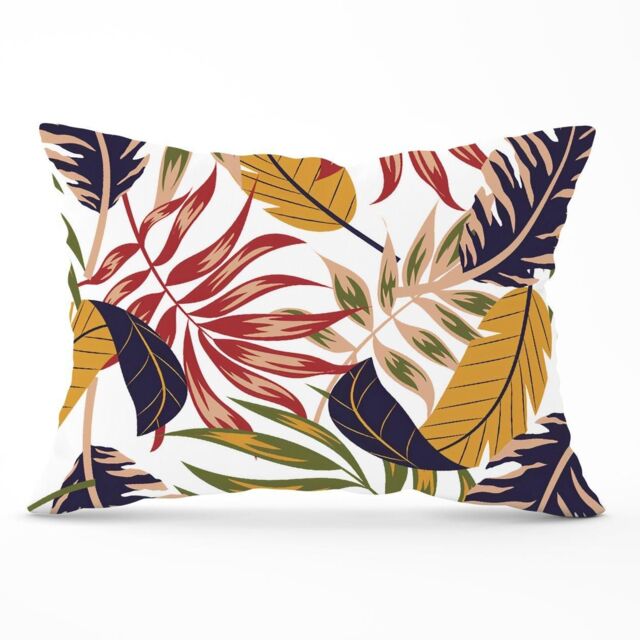 Warren Reed - Designer Hawaiian Style Jungle Leaves Cushions in Brown - Size: 45 cm x 45 cm - image 1