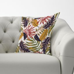 Warren Reed - Designer Hawaiian Style Jungle Leaves Cushions in Brown - Size: 45 cm x 45 cm - thumbnail 2