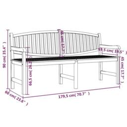 Berkfield Home Garden Bench 179.5x60x90 cm Solid Teak Wood in Brown - thumbnail 6