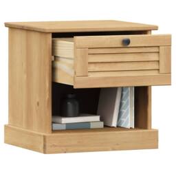 Berkfield Home Bedside Cabinet VIGO 42x35x40 cm Solid Wood Pine in Brown - Size: 42 x 35 x 40 cm - thumbnail 3