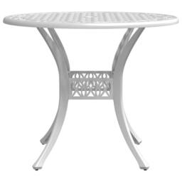 Berkfield Home Garden Table White √ò90x75 cm Cast Aluminium - Size: 90x75 cm - thumbnail 6