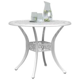 Berkfield Home Garden Table White √ò90x75 cm Cast Aluminium - Size: 90x75 cm - thumbnail 4