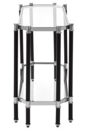 Orsina Contemporary Design Silver Metal Console table With Black Legs, Luxe Design Sofa Table For Drawing Room - thumbnail 3